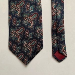 Bert Pulitzer Vintage Navy Blue Paisley Silk Tie